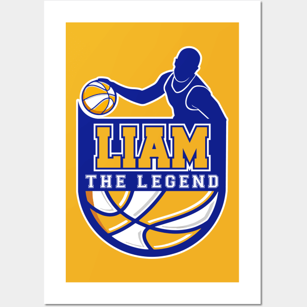 Liam The Legend Basketball Custom Player Your Name Wall Art by Baseball Your Name